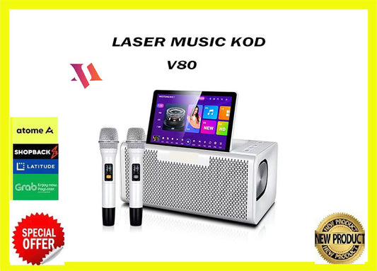 Laser Music V80 portable KARAOKE System with wireless mic